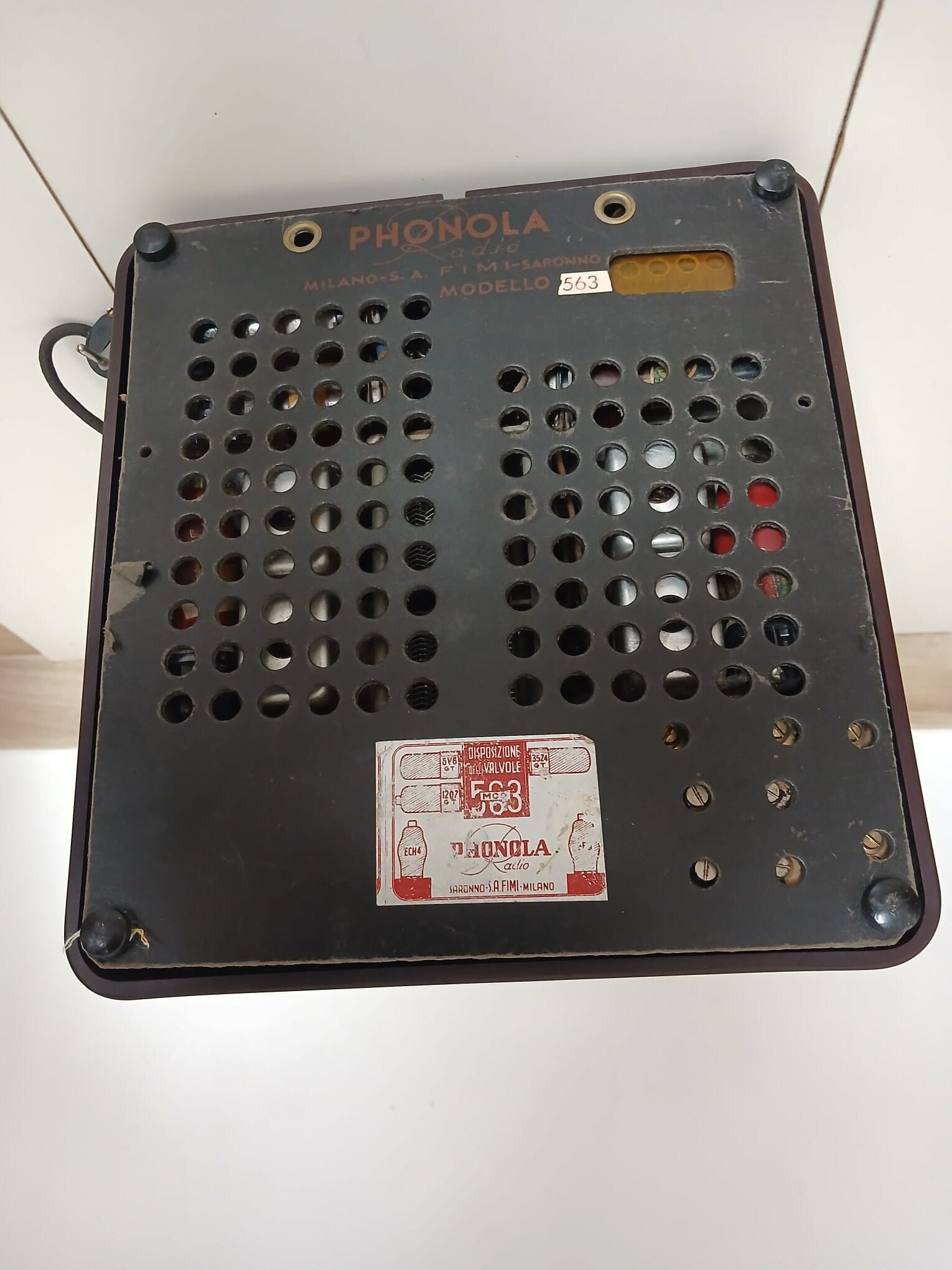 RADIO PHONOLA MODELLO 563 CASTIGLIONI, FUNZIONANTE, RARA E ANTICA. - immagine 7