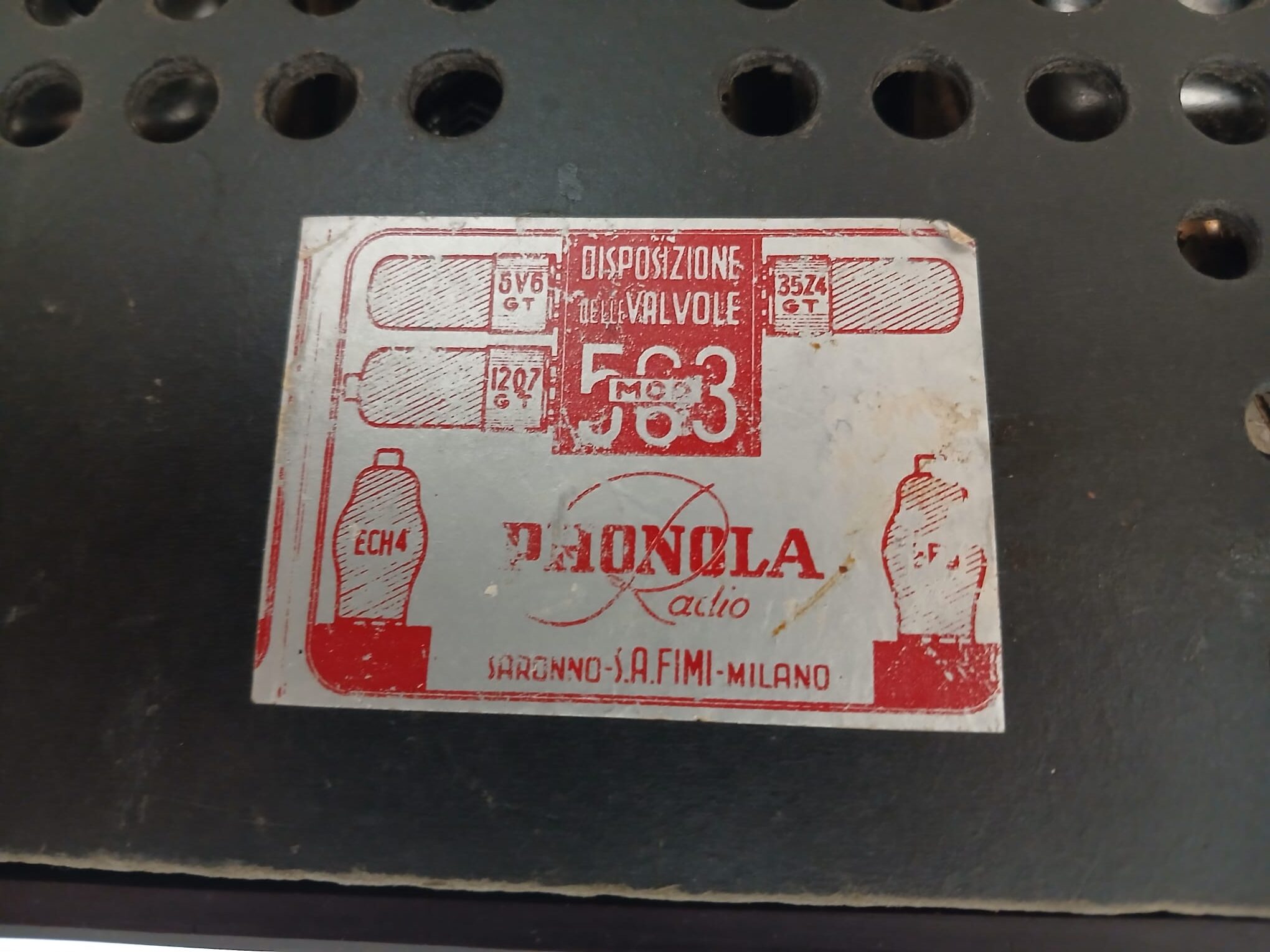 RADIO PHONOLA MODELLO 563 CASTIGLIONI, FUNZIONANTE, RARA E ANTICA. - immagine 10